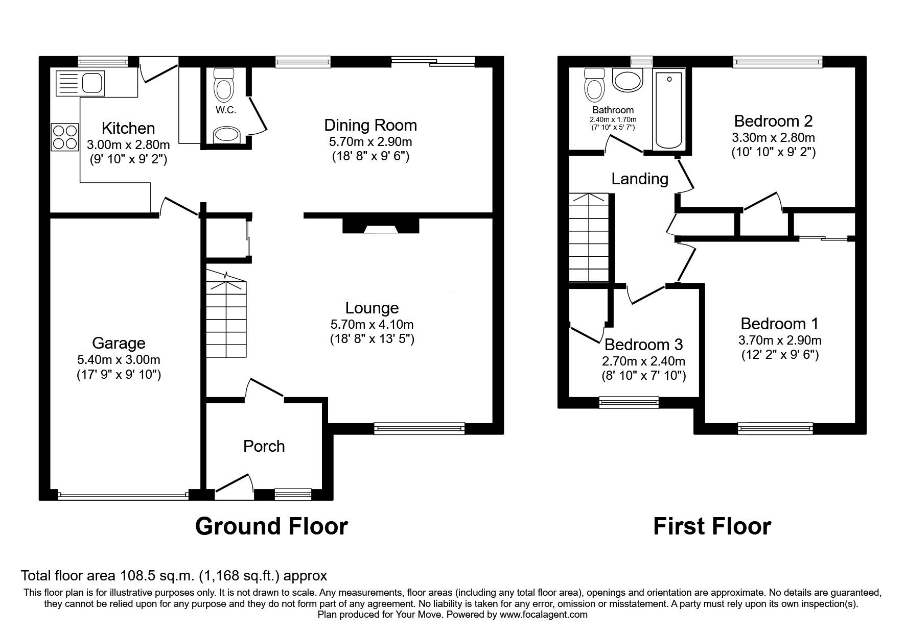 Floorplan of 3 bedroom Semi Detached House for sale, Cooper Road, Chatham, ME5