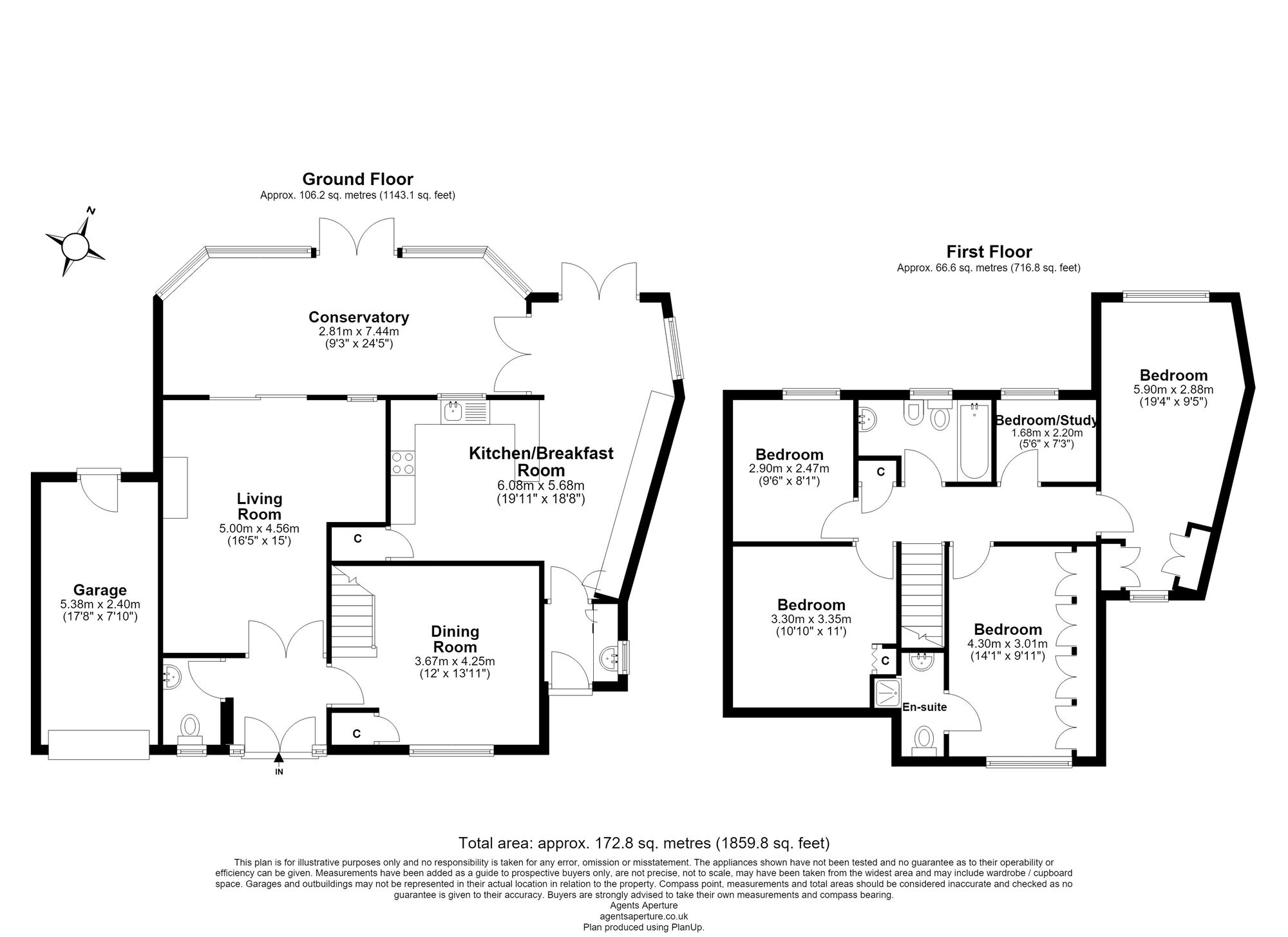 Floorplan of 5 bedroom Detached House for sale, Gean Close, Chatham, Kent, ME5