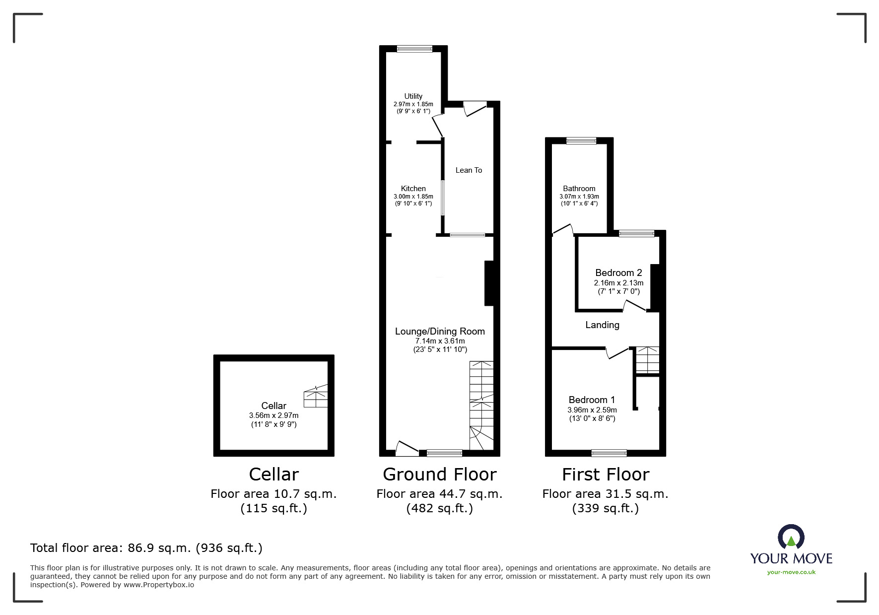 Floorplan of 2 bedroom Mid Terrace House for sale, Upper Luton Road, Chatham, Kent, ME5