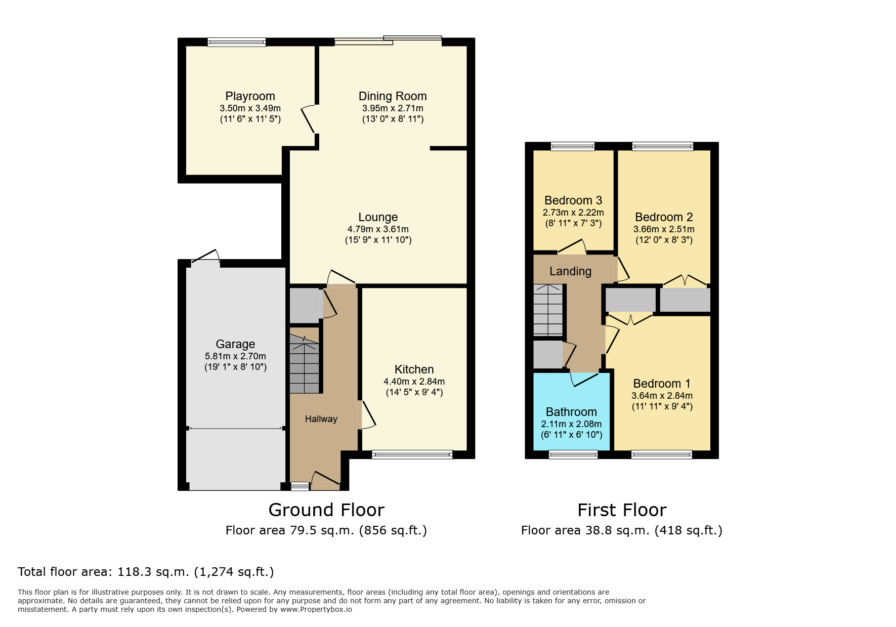 Floorplan of 3 bedroom Link Detached House for sale, Kempton Close, Lordswood, Kent, ME5