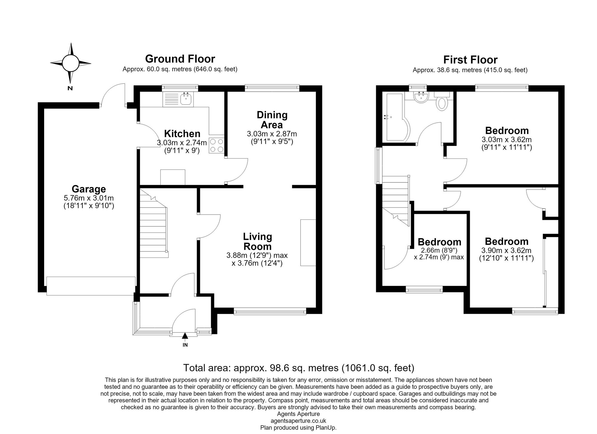 Floorplan of 3 bedroom Semi Detached House for sale, The Beeches, Chatham, Kent, ME5