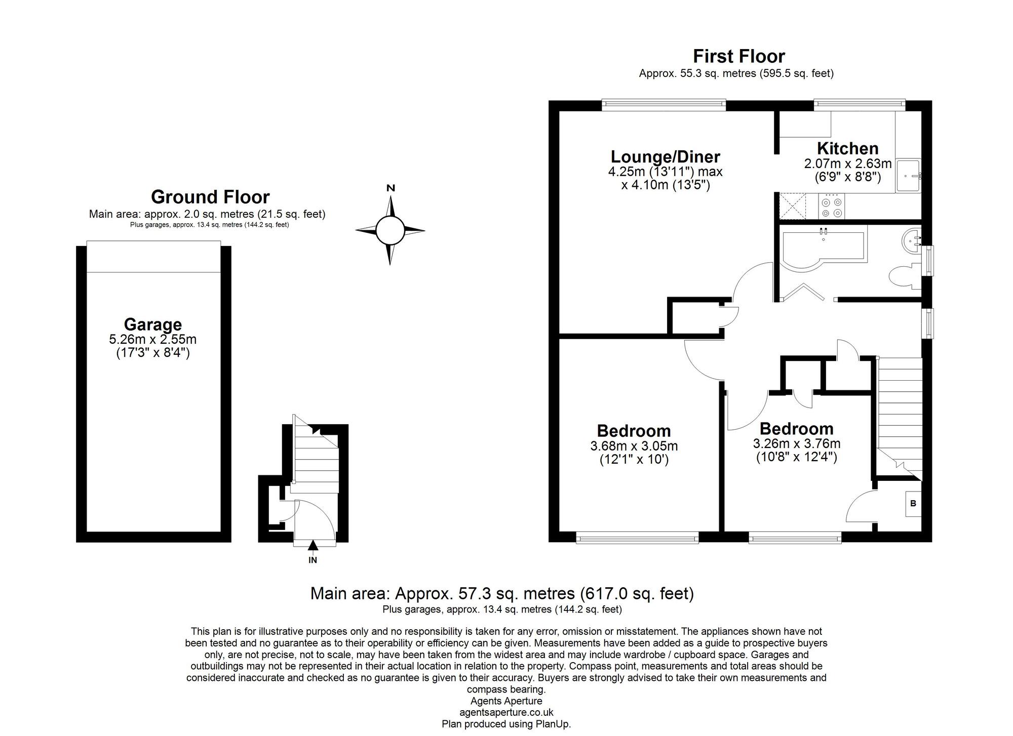 Floorplan of 2 bedroom Flat for sale, Admirals Walk, Chatham, Kent, ME5