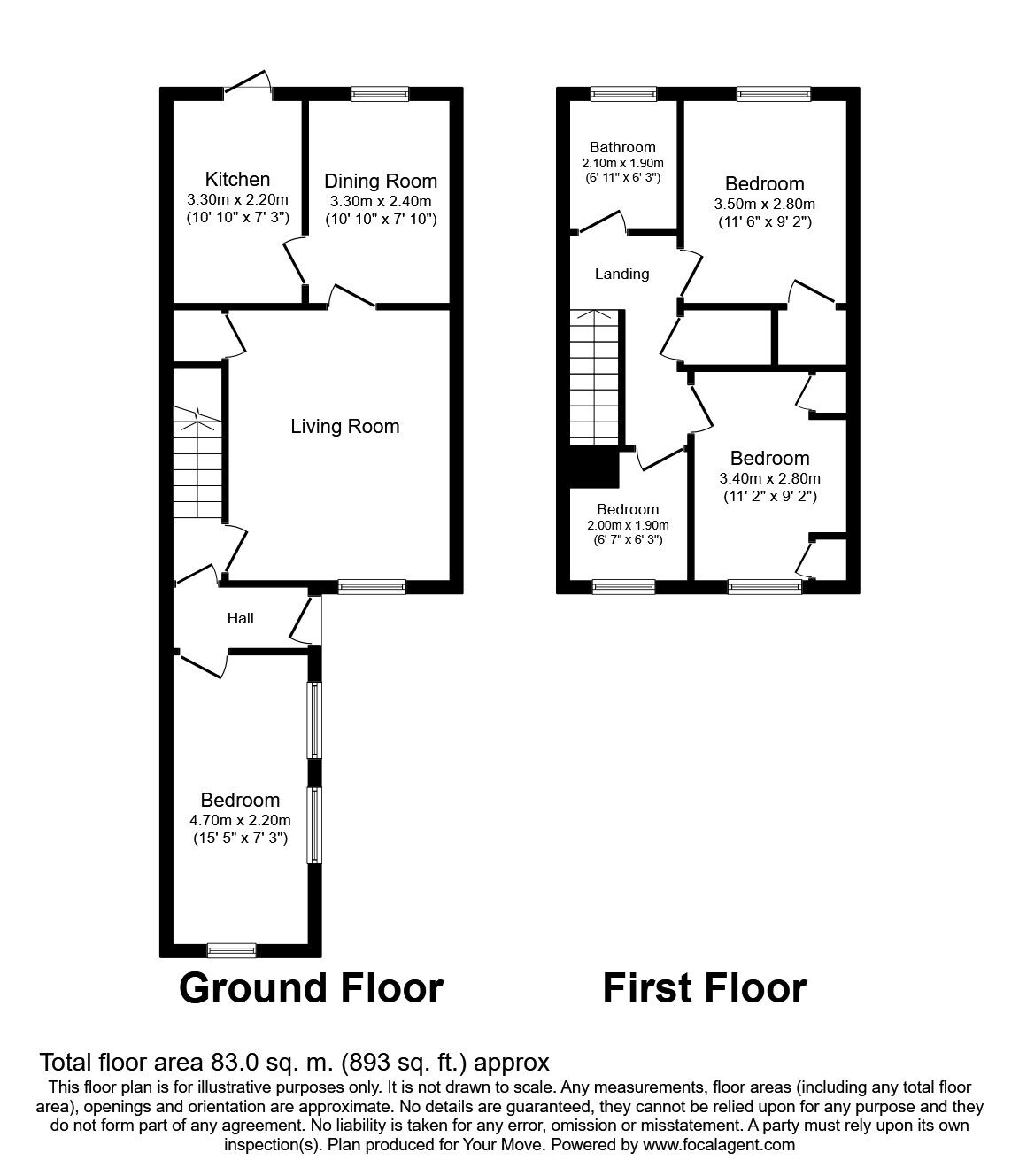 Floorplan of 4 bedroom Mid Terrace House for sale, Tuscan Drive, Chatham, Kent, ME5