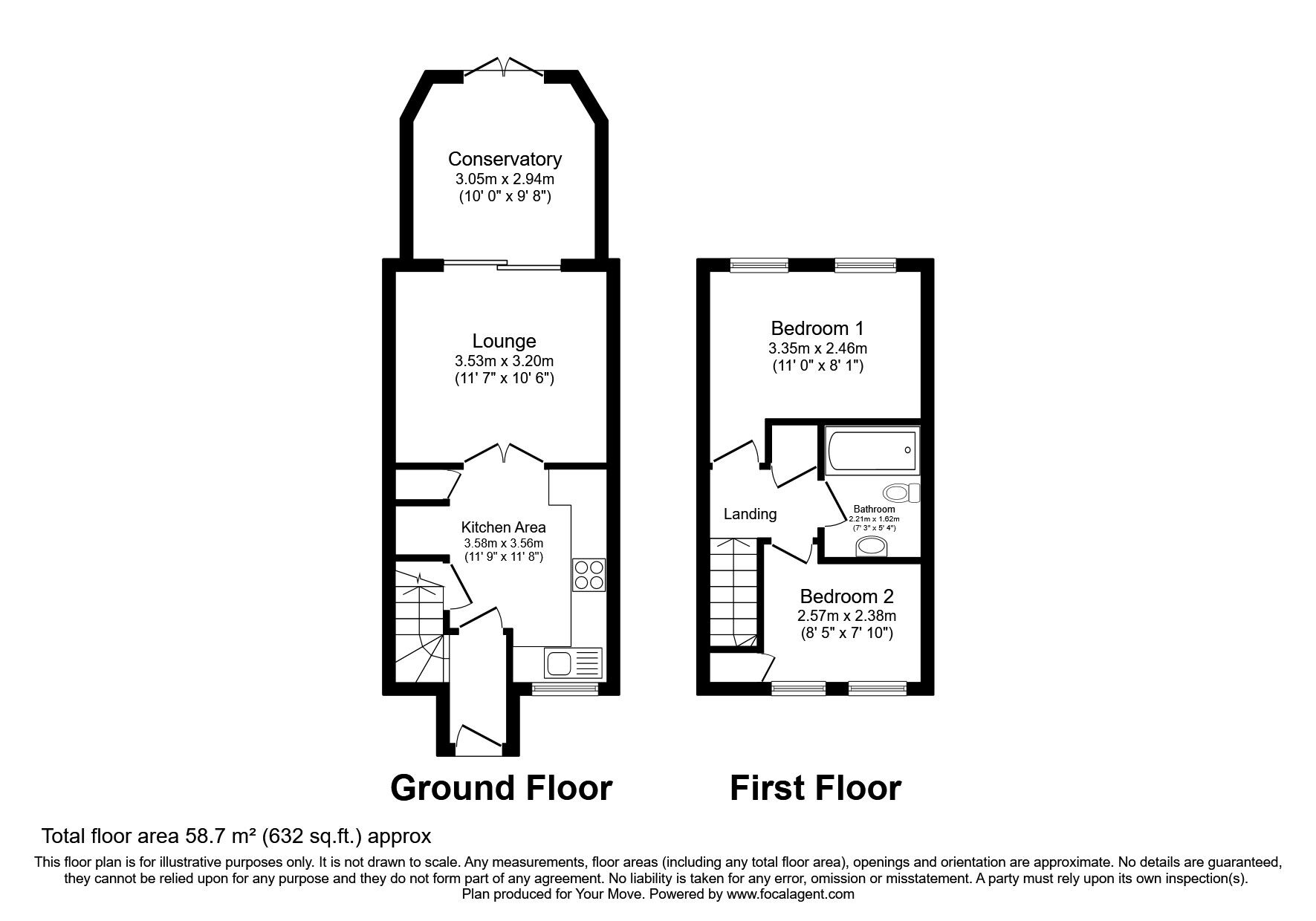 Floorplan of 2 bedroom Mid Terrace House for sale, Clover Bank View, Chatham, Kent, ME5