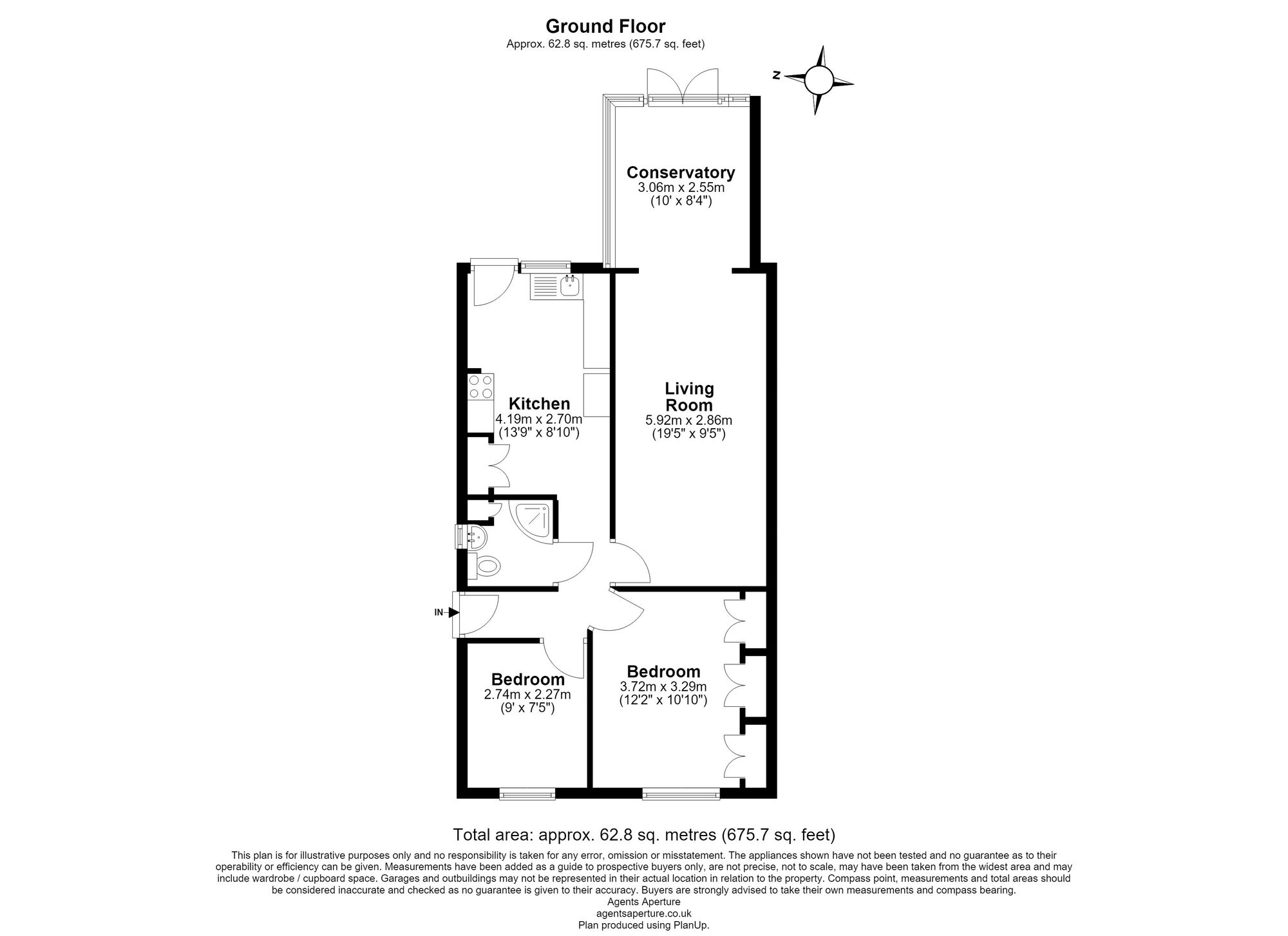 Floorplan of 2 bedroom Semi Detached Bungalow for sale, Bradfields Avenue, Chatham, Kent, ME5