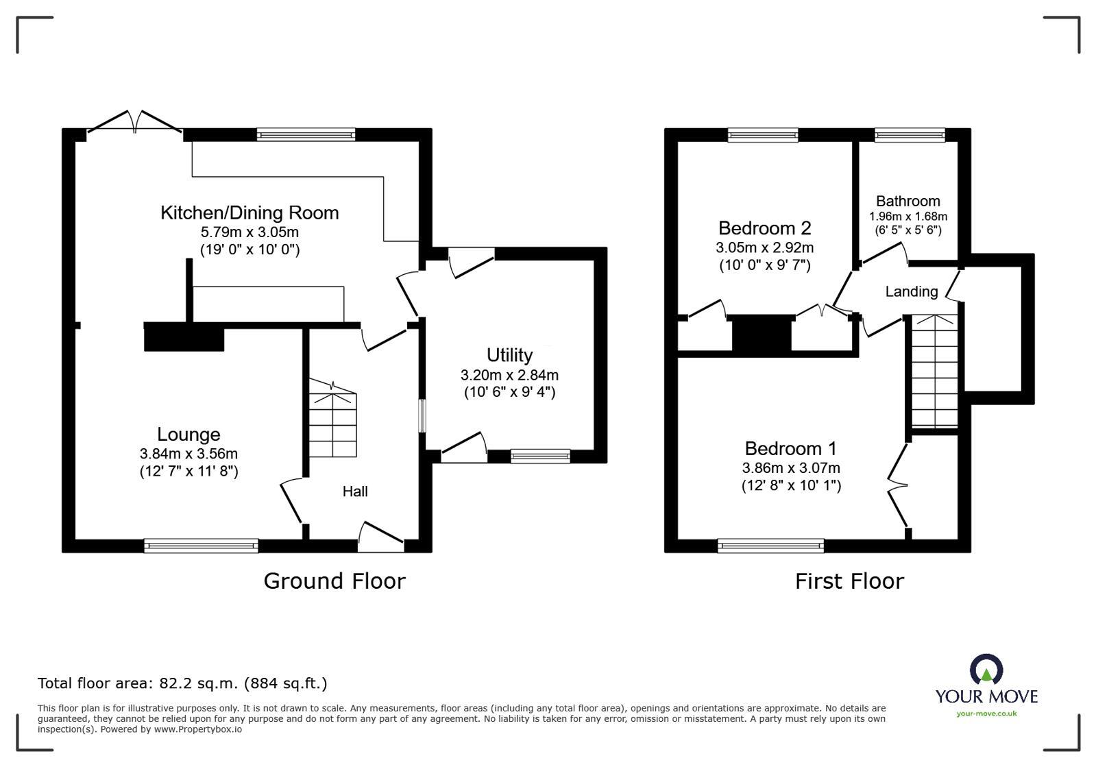 Floorplan of 2 bedroom Semi Detached House for sale, Churchill Avenue, Chatham, Kent, ME5