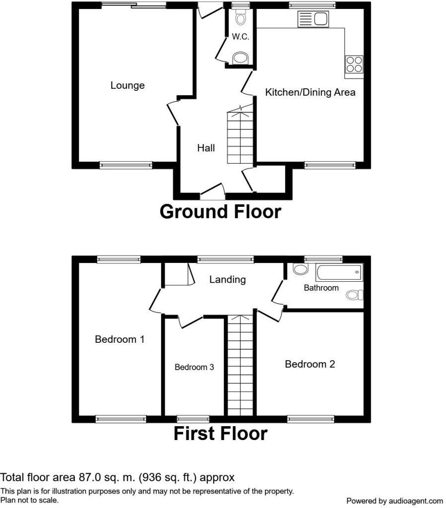 Floorplan of 3 bedroom Mid Terrace House for sale, Berkshire Close, Chatham, Kent, ME5