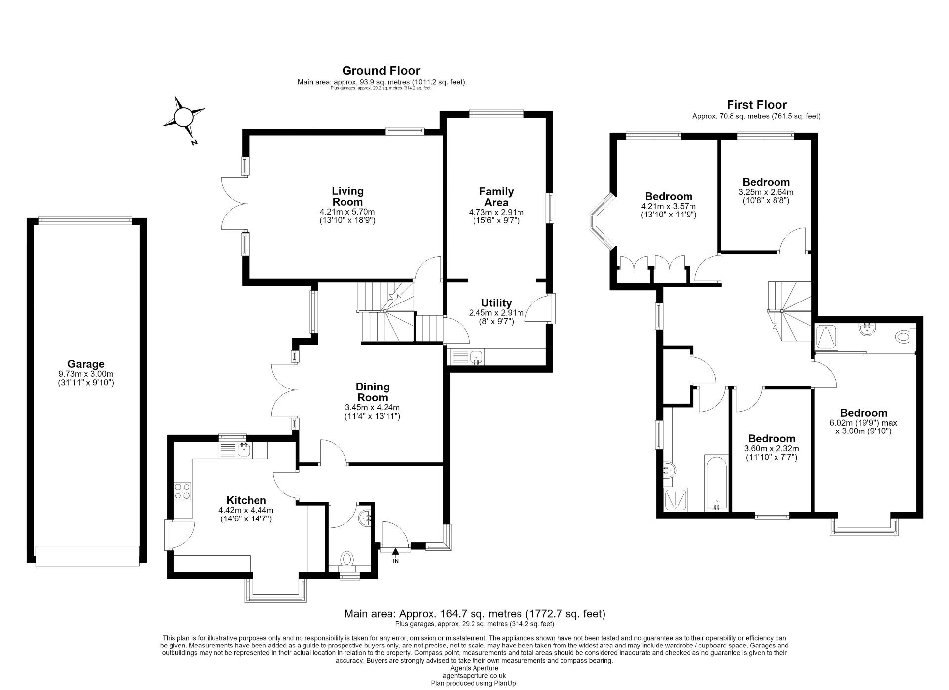 Floorplan of 4 bedroom Detached House for sale, Oakleigh Close, Walderslade, Kent, ME5
