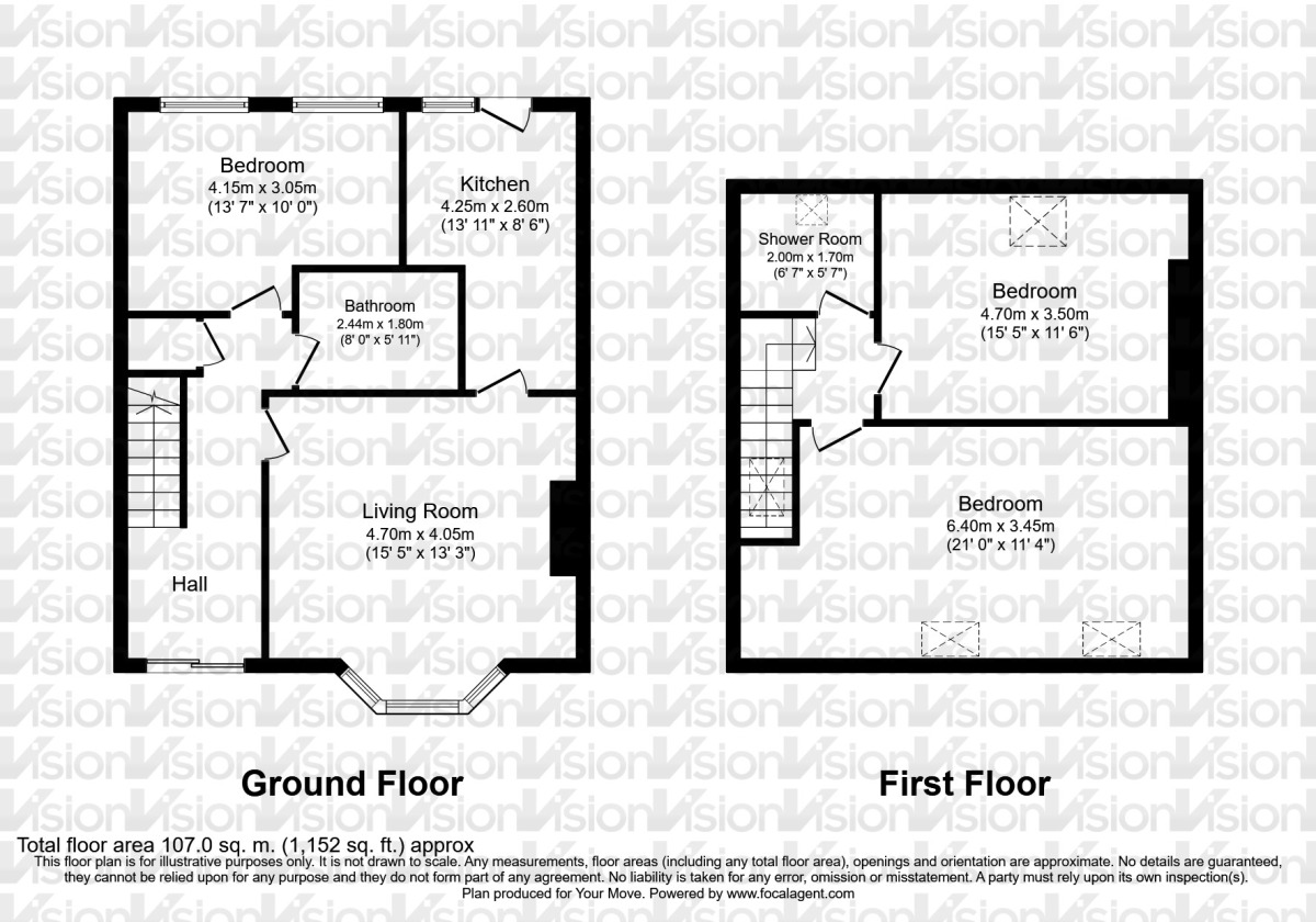 Floorplan of 3 bedroom  Flat to rent, Eighth Avenue, Heaton, Newcastle Upon Tyne, NE6