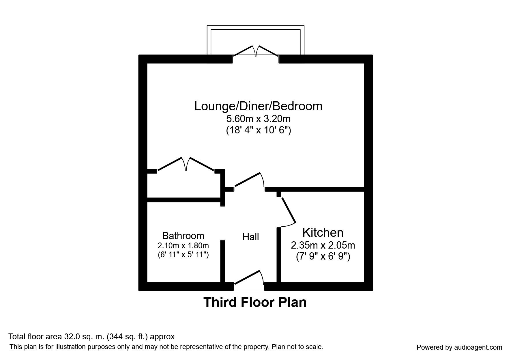 Floorplan of  Flat to rent, Apartment 56 Hanover Mill  Hanover, Newcastle Upon Tyne, NE1