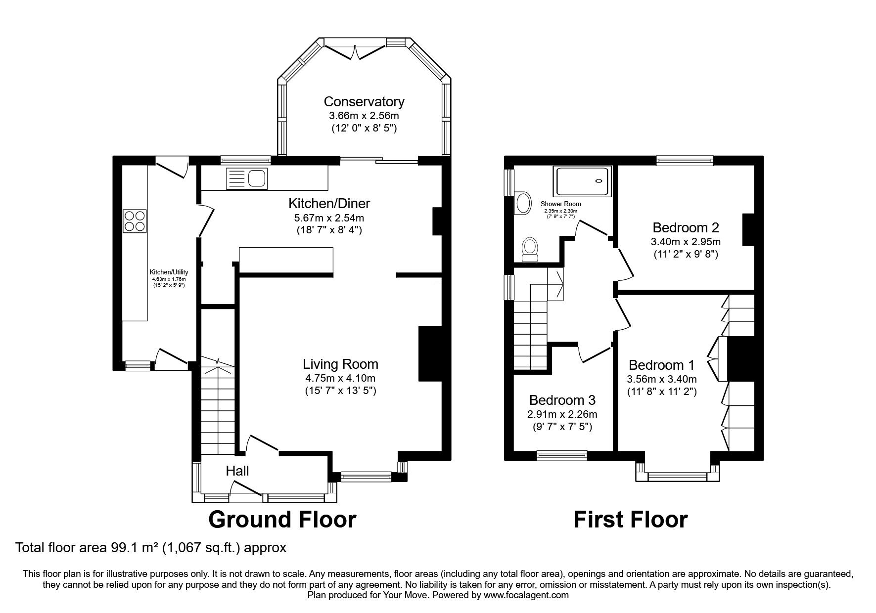 Floorplan of 3 bedroom Semi Detached House for sale, Boyd Crescent, Tyne and Wear, NE28