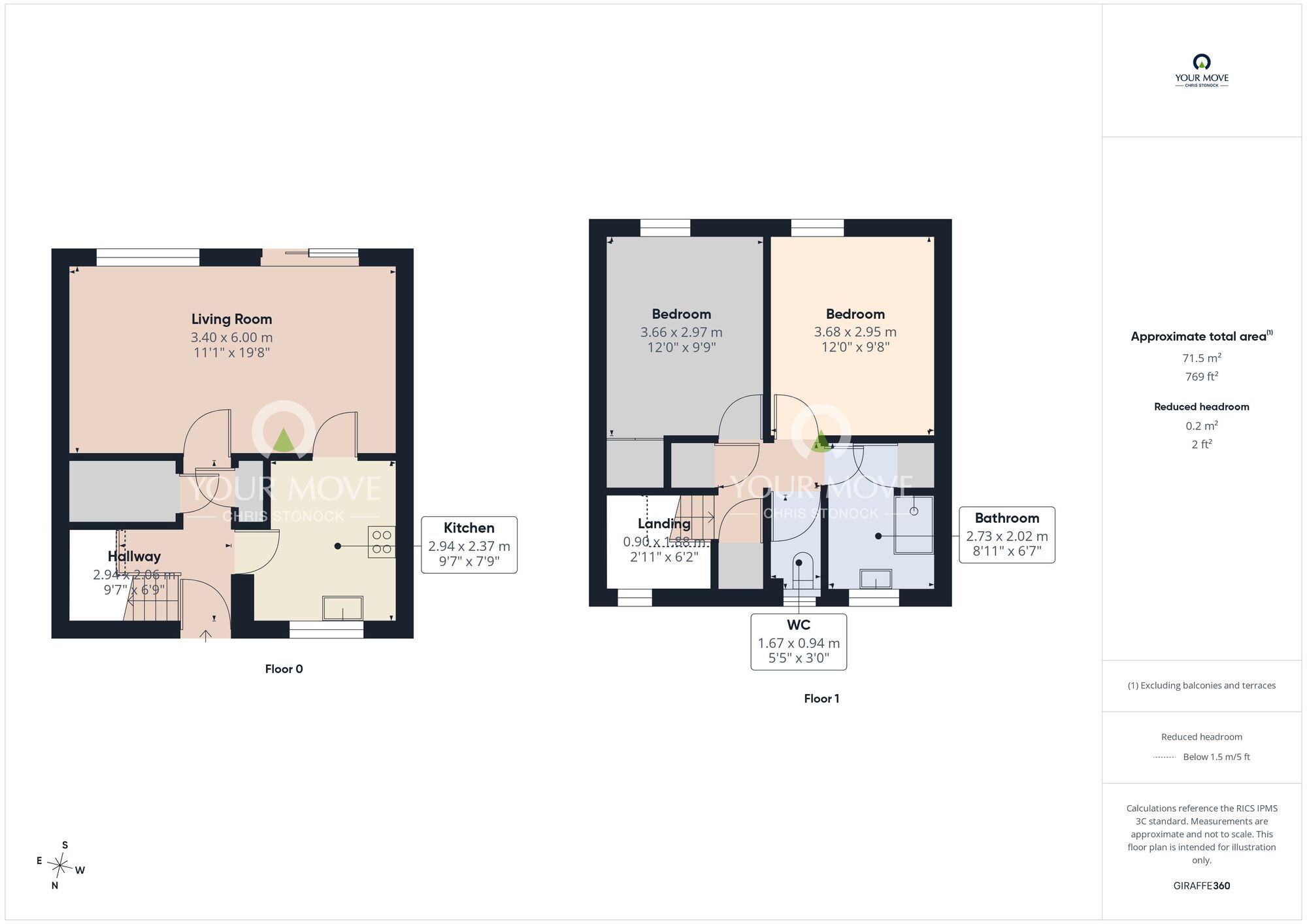 Floorplan of 2 bedroom Mid Terrace House for sale, Westbourne Gardens, Tyne and Wear, NE6