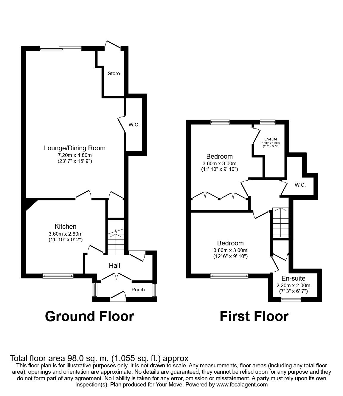 Floorplan of 2 bedroom Semi Detached House to rent, Catherington Lane, Waterlooville, Hampshire, PO8