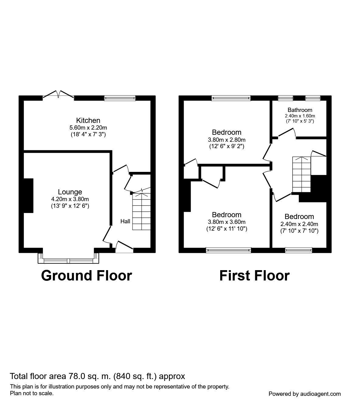 Floorplan of 3 bedroom  House to rent, Parkhouse Farm Way, Havant, Hampshire, PO9