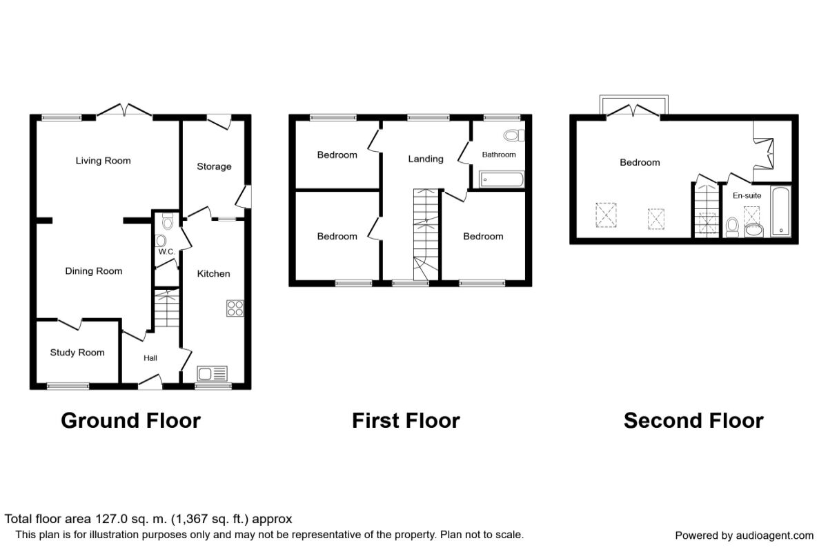 Floorplan of 4 bedroom Mid Terrace House to rent, Charlock Way, Watford, WD18