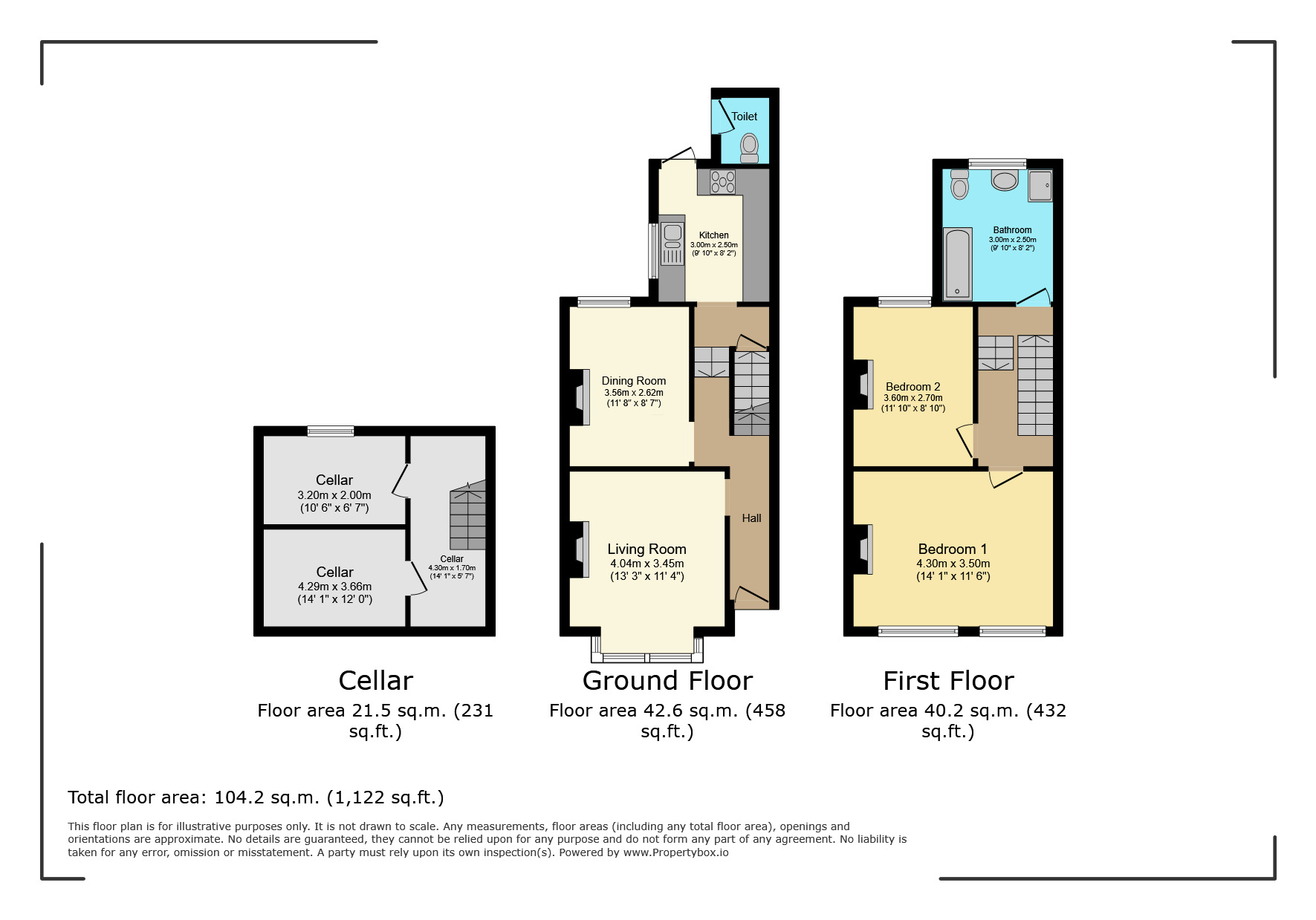 Floorplan of 2 bedroom End Terrace House for sale, Gladstone Road, Watford, Hertfordshire, WD17