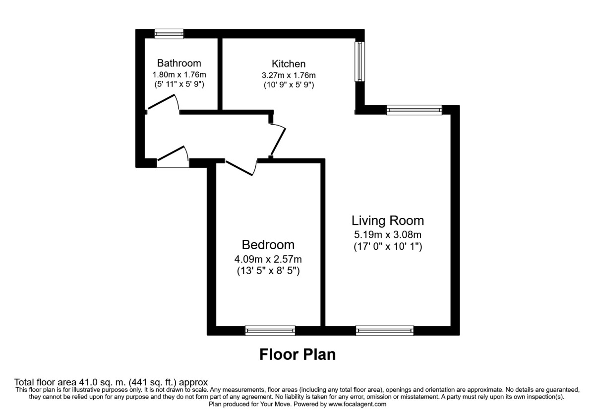 Floorplan of 1 bedroom  Flat to rent, Courtlands Close, Watford, WD24