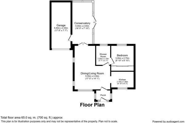 Floorplan of 1 bedroom Detached Bungalow for sale, High Road, Leavesden, Hertfordshire, WD25
