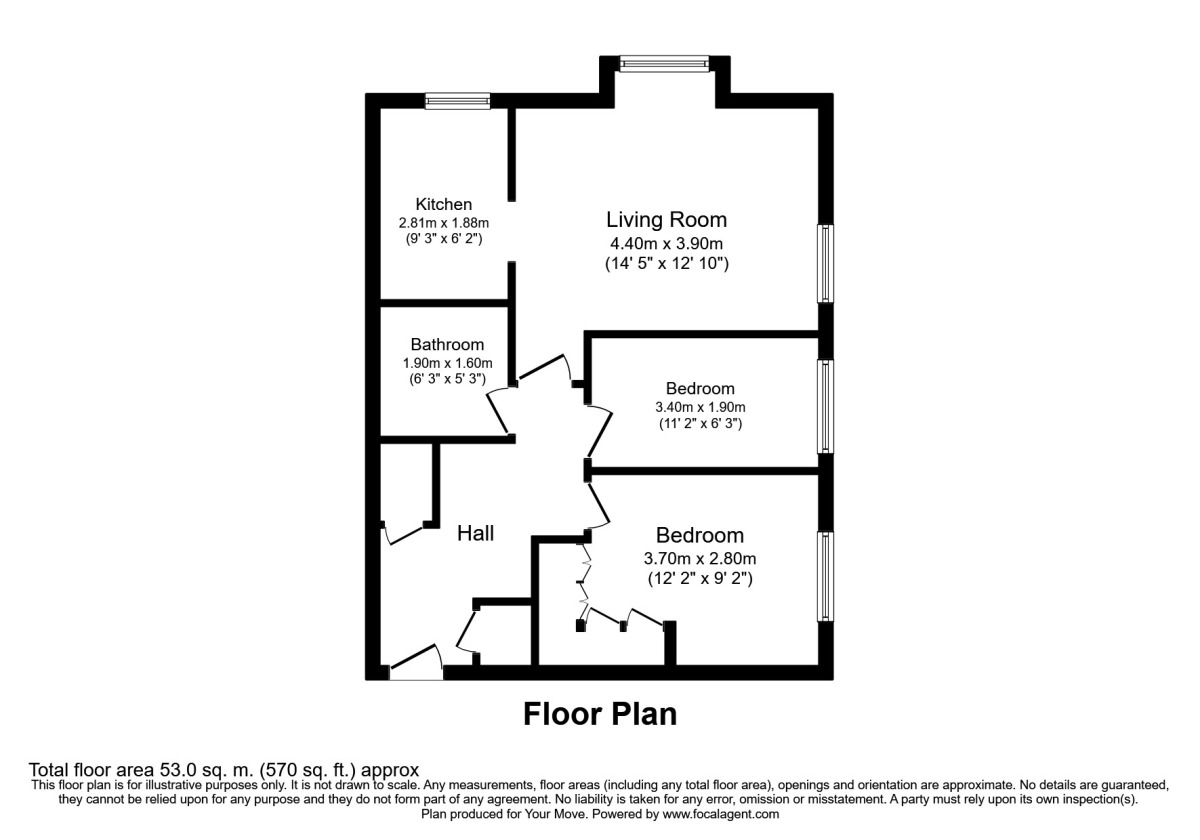 Floorplan of 2 bedroom Flat to rent, Gisburne Way, Watford, WD24