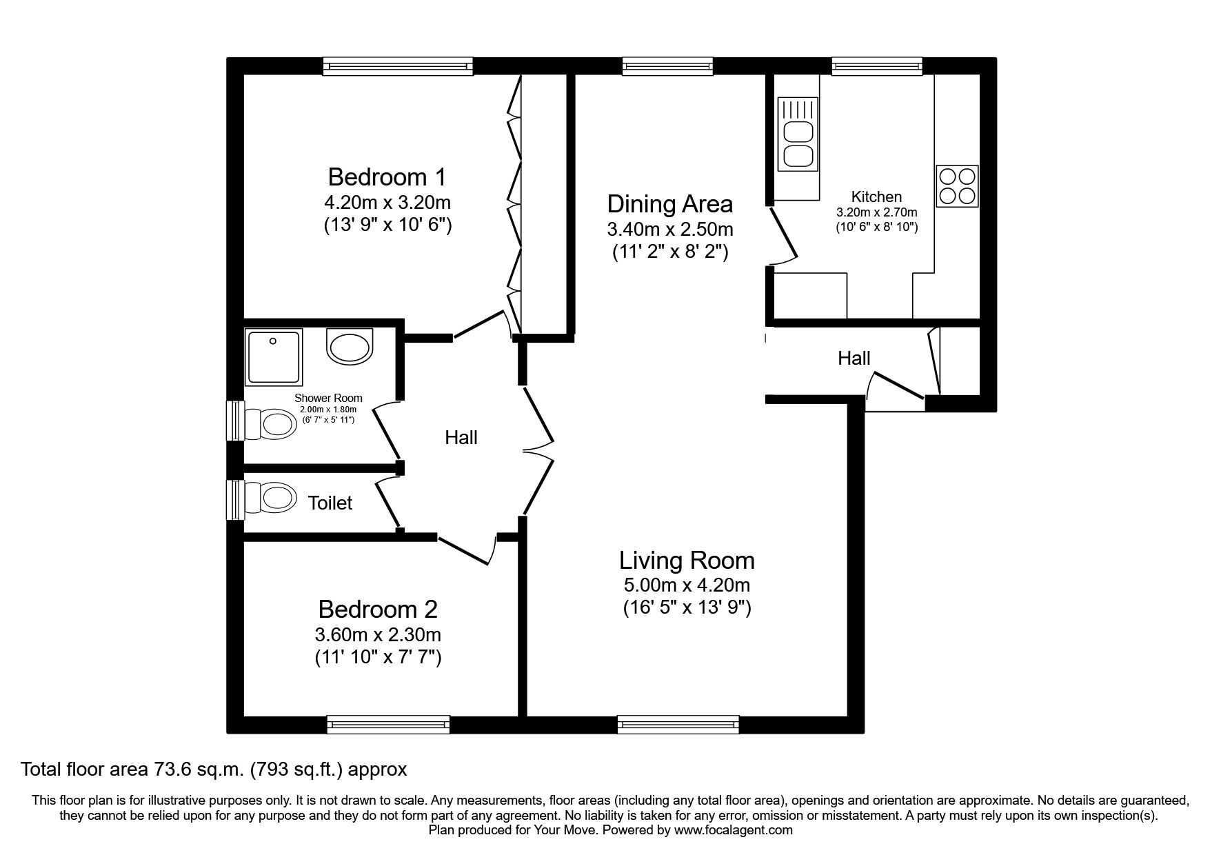 Floorplan of 2 bedroom Flat to rent, Hempstead Road, Watford, Hertfordshire, WD17