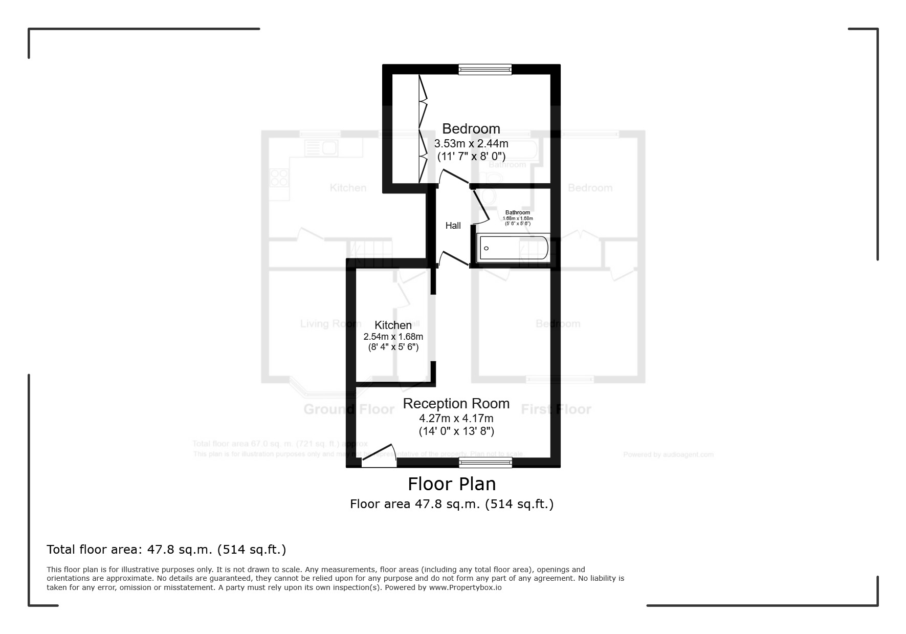 Floorplan of 1 bedroom End Terrace Flat for sale, Melrose Place, Watford, Hertfordshire, WD17