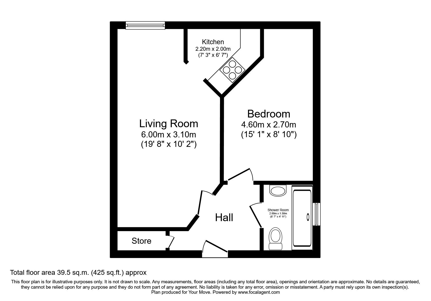 Floorplan of 1 bedroom  Flat for sale, Lower High Street, Watford, Hertfordshire, WD17