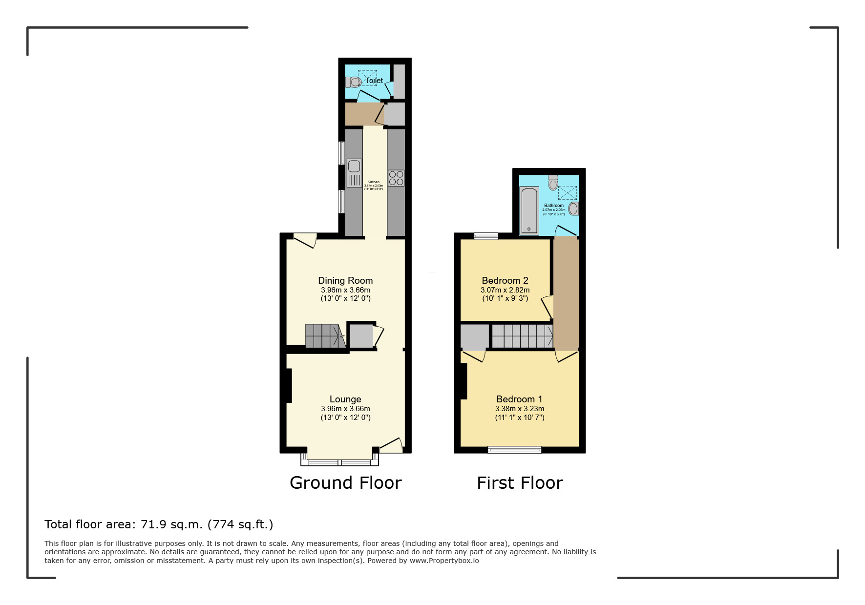Floorplan of 2 bedroom Mid Terrace House for sale, Souldern Street, Watford, Hertfordshire, WD18