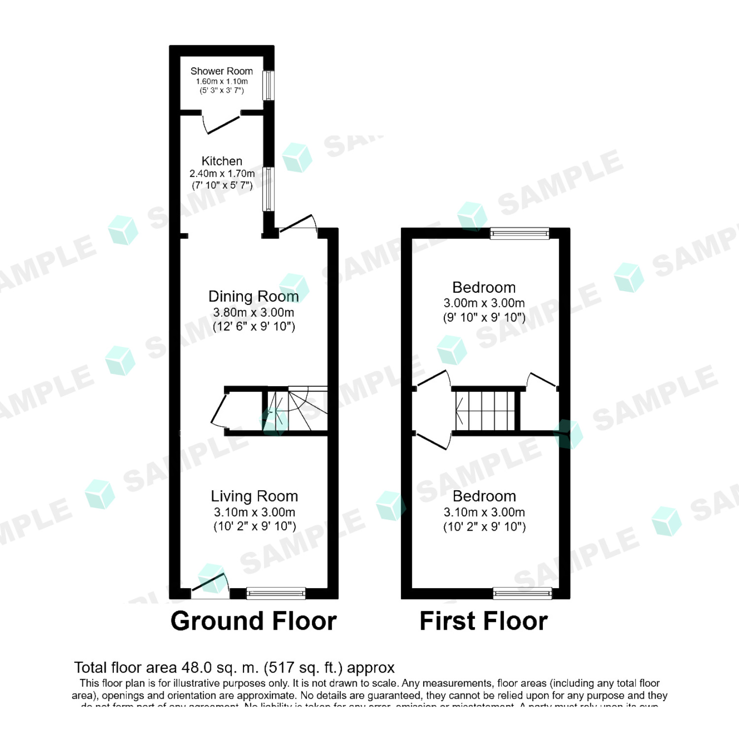Floorplan of 2 bedroom Mid Terrace House to rent, Estcourt Road, Watford, Hertfordshire, WD17