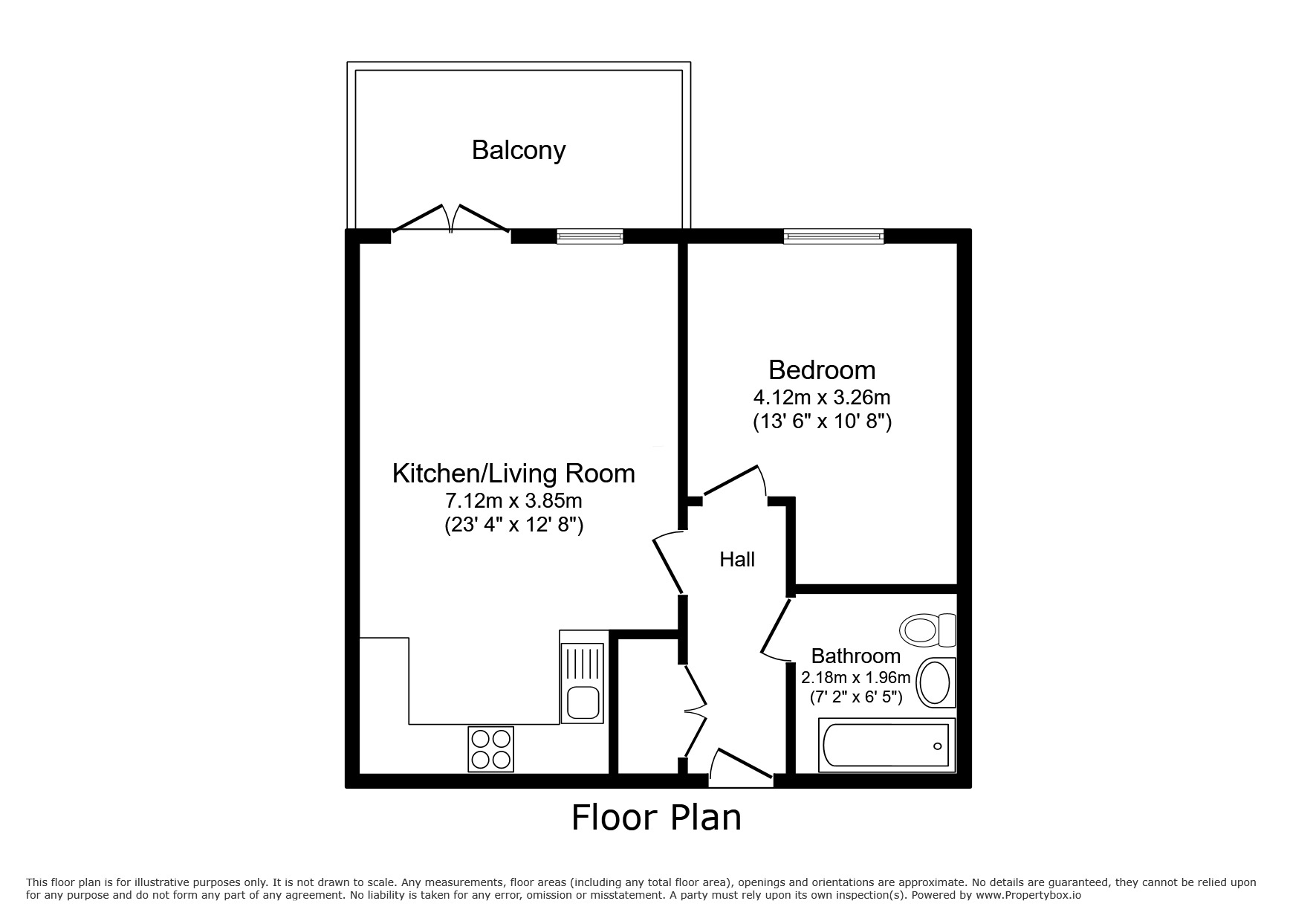 Floorplan of 1 bedroom  Flat for sale, Riverwell Close, Watford, Hertfordshire, WD18