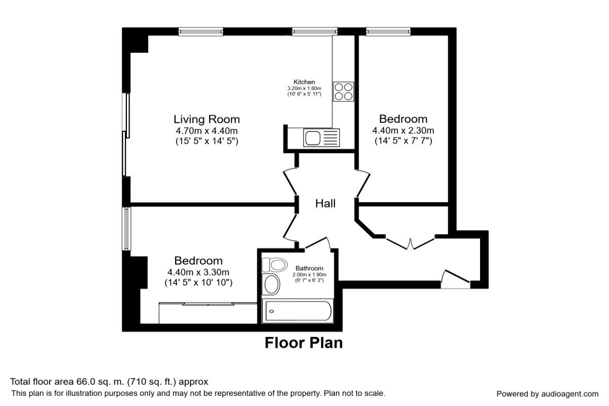 Floorplan of 2 bedroom Flat to rent, St. Albans Road, Watford, Hertfordshire, WD17