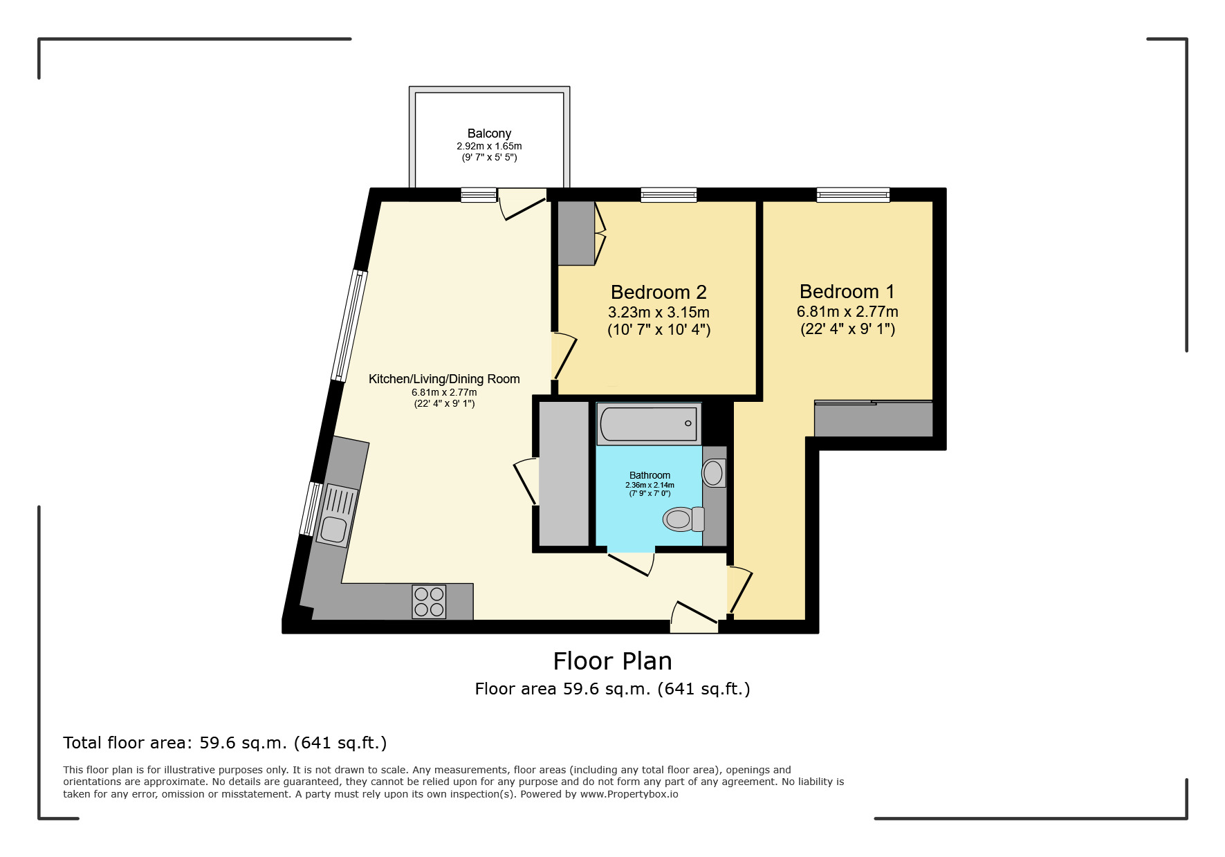 Floorplan of 2 bedroom  Flat for sale, Sydney Road, Watford, Hertfordshire, WD18