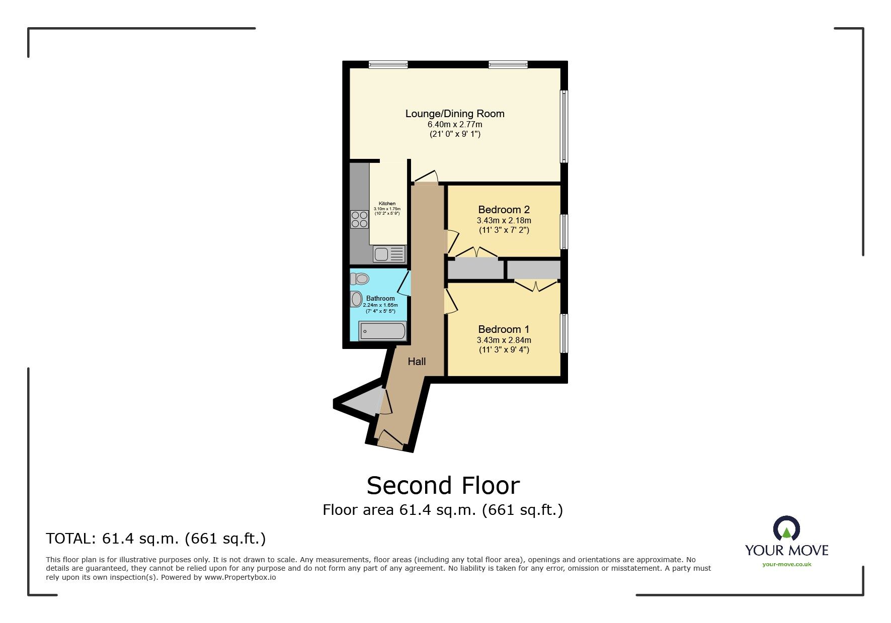 Floorplan of 2 bedroom  Flat for sale, 11 The Lodge, Orphanage Road, Hertfordshire, WD24