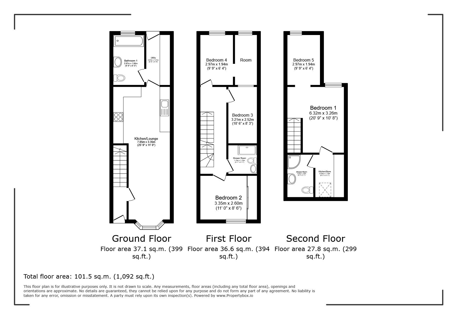 Floorplan of 5 bedroom Mid Terrace House for sale, St. Marys Road, Watford, Hertfordshire, WD18
