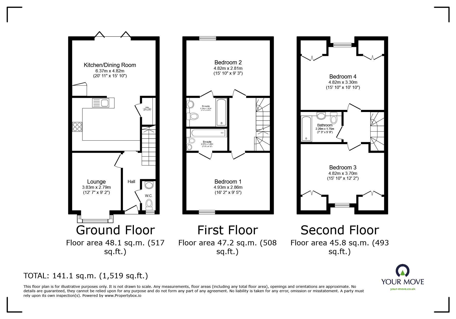 Floorplan of 4 bedroom End Terrace House for sale, St. Johns Road, Watford, Hertfordshire, WD17