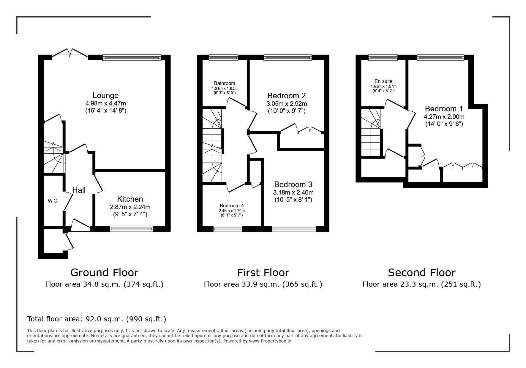 Floorplan of 4 bedroom Mid Terrace House for sale, Derwent Close, Watford, Hertfordshire, WD25