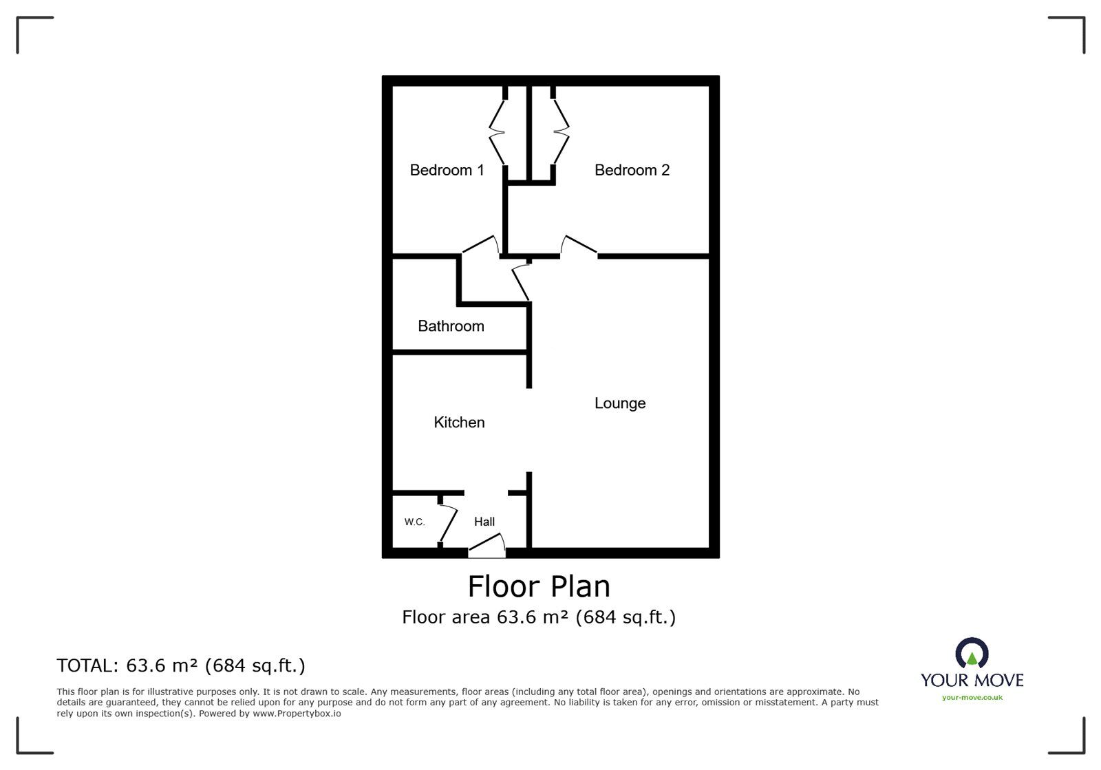 Floorplan of 2 bedroom  Flat to rent, The Spinney, Watford, Hertfordshire, WD17