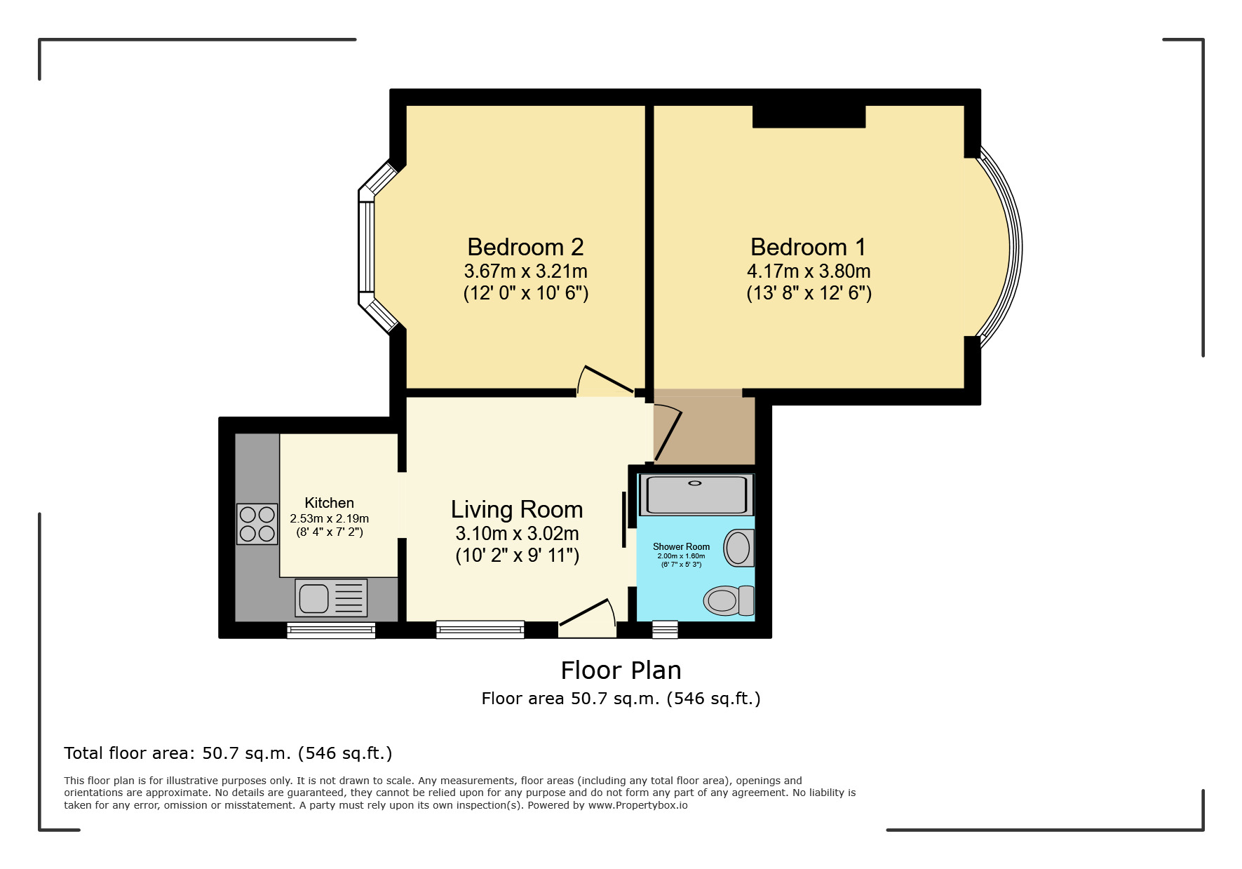 Floorplan of 2 bedroom  Flat for sale, Purbrock Avenue, Watford, Hertfordshire, WD25