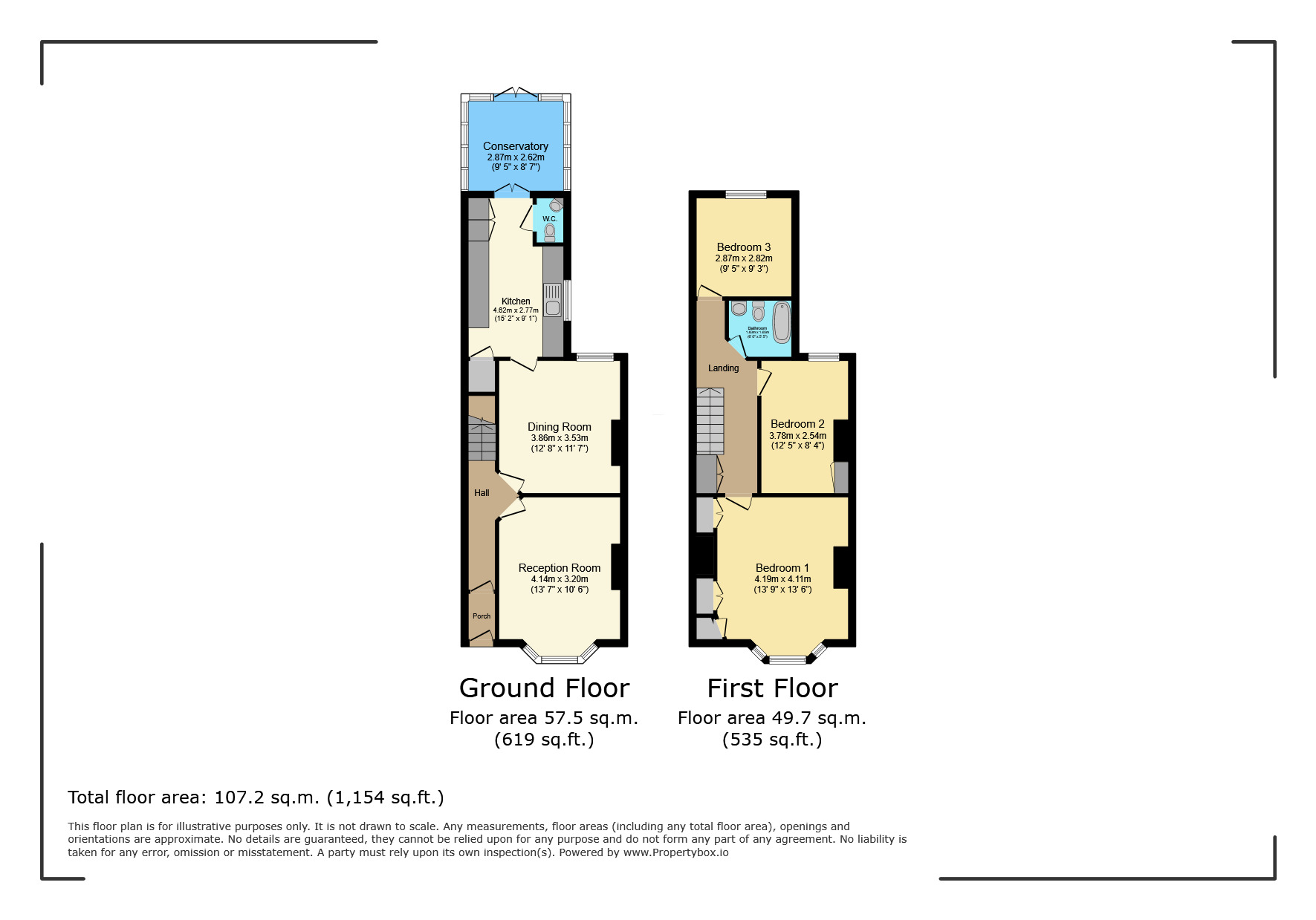 Floorplan of 3 bedroom Mid Terrace House for sale, Field Road, Watford, Hertfordshire, WD19