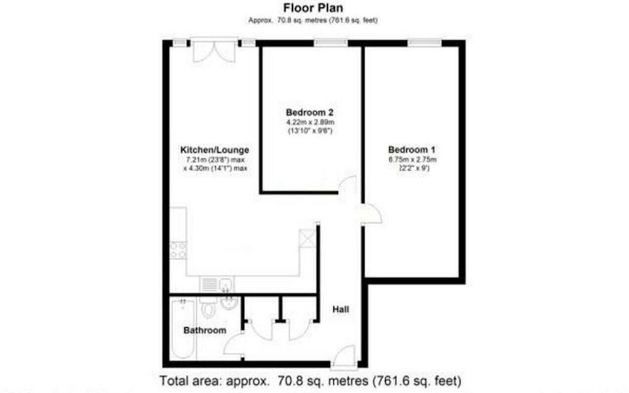 Floorplan of 2 bedroom  Flat for sale, Queen Marys Avenue, Watford, Hertfordshire, WD18