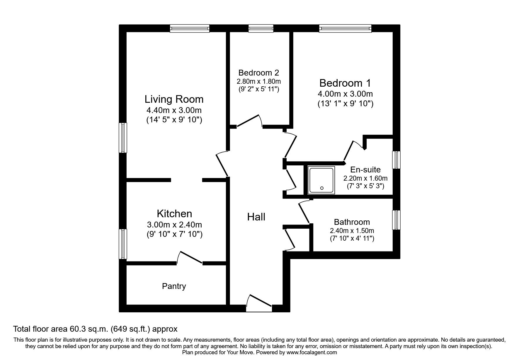 Floorplan of 2 bedroom  Flat for sale, Sheepcot Lane, Hertfordshire, WD25