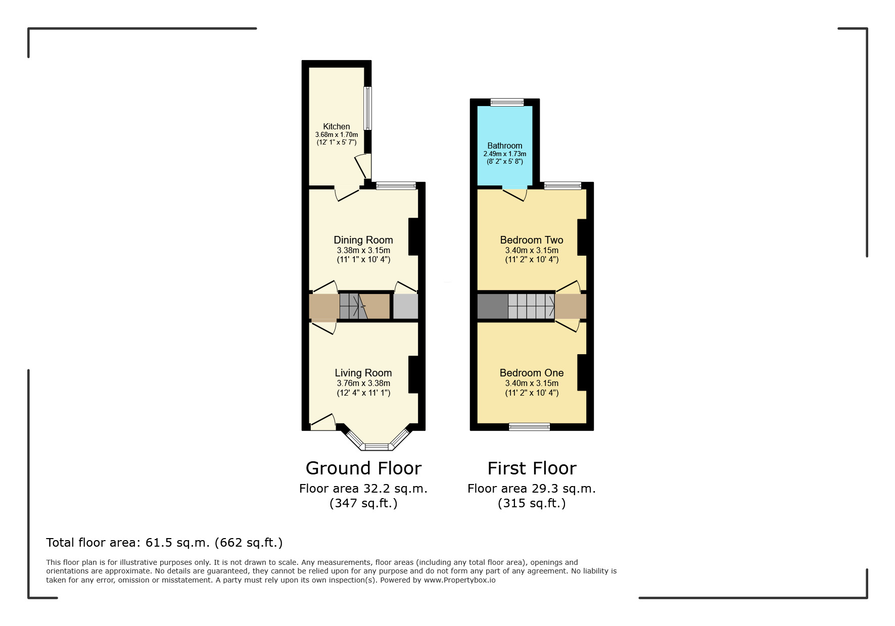 Floorplan of 2 bedroom Mid Terrace House for sale, Nevill Grove, Watford, Hertfordshire, WD24