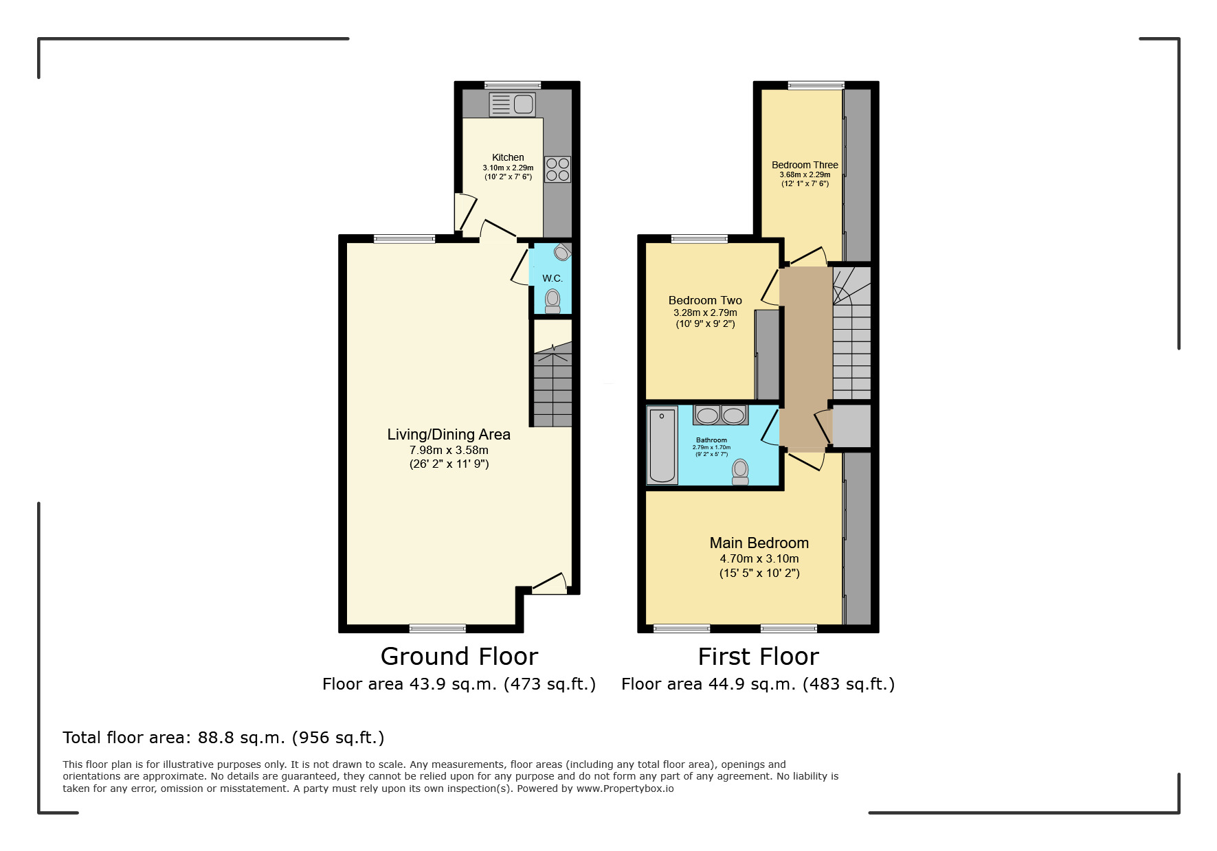 Floorplan of 3 bedroom Mid Terrace House for sale, Railway Terrace, Watford, Hertfordshire, WD24