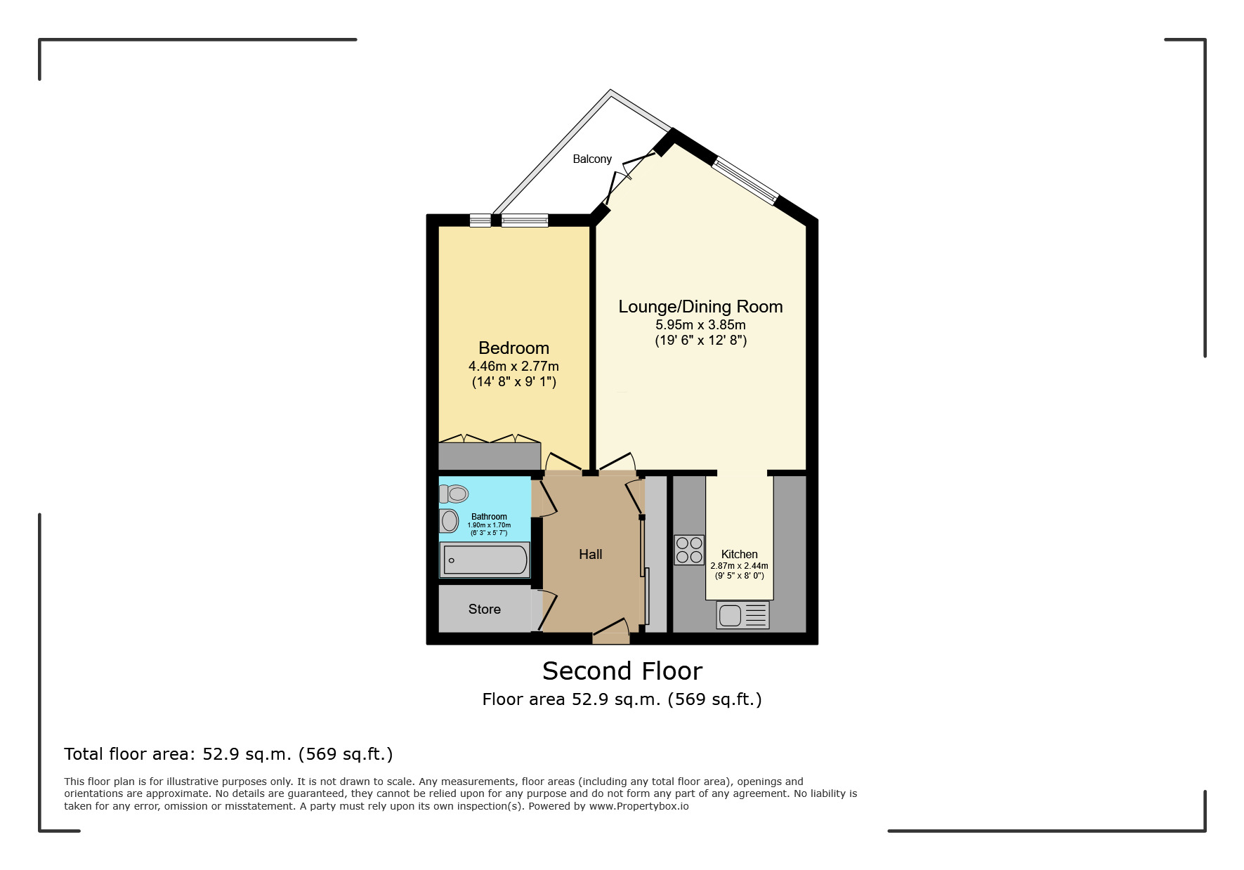 Floorplan of 1 bedroom  Flat for sale, The Gateway, Watford, Hertfordshire, WD18