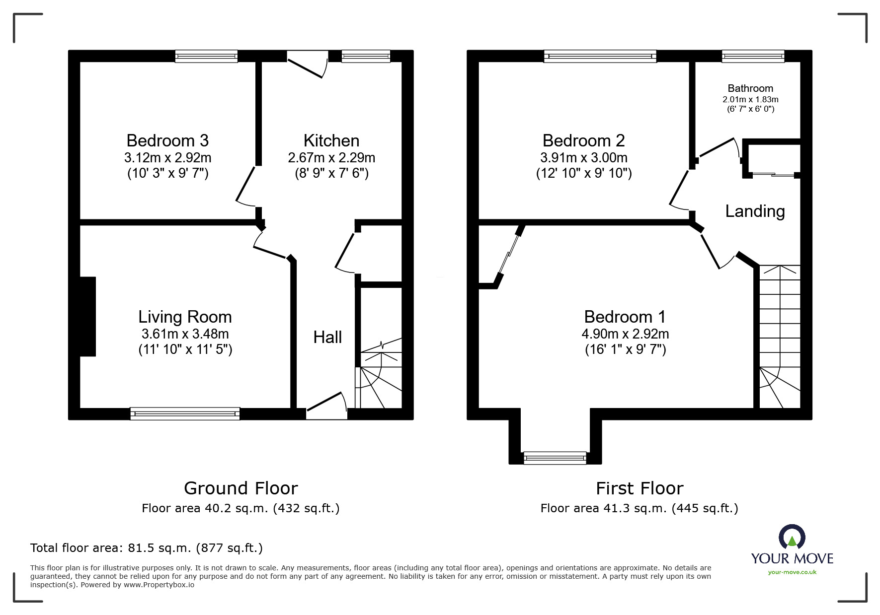 Floorplan of 3 bedroom  Flat for sale, Lawn Lane, Hemel Hempstead, Hertfordshire, HP3