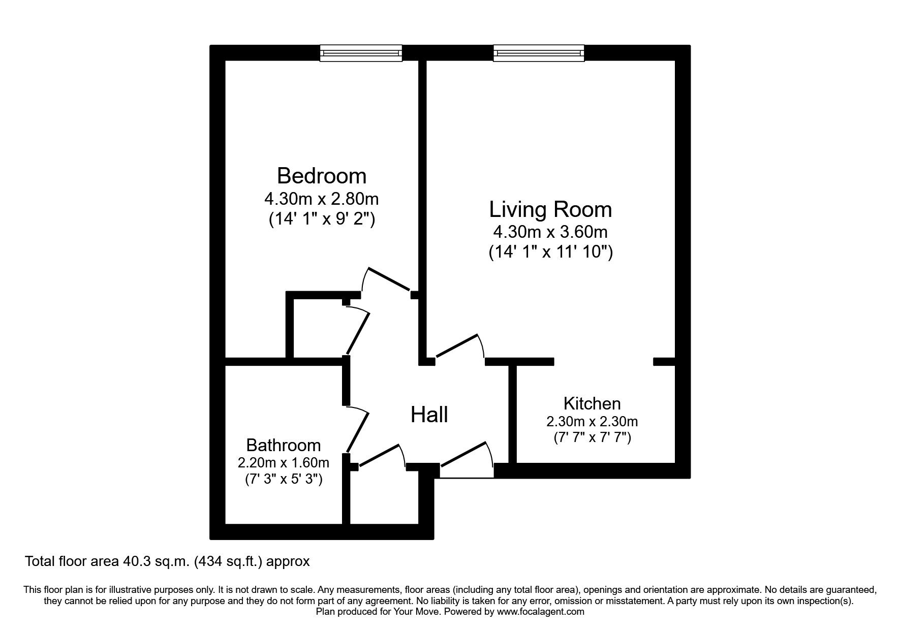 Floorplan of 1 bedroom  Flat for sale, Franklin Avenue, Watford, Hertfordshire, WD18