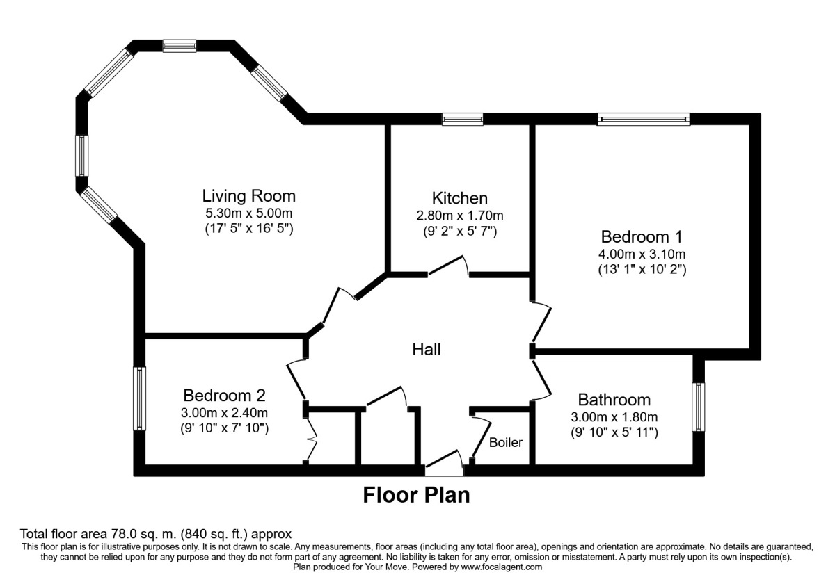 Floorplan of 2 bedroom  Flat to rent, The Beeches, Halsey Road, Hertfordshire, WD18