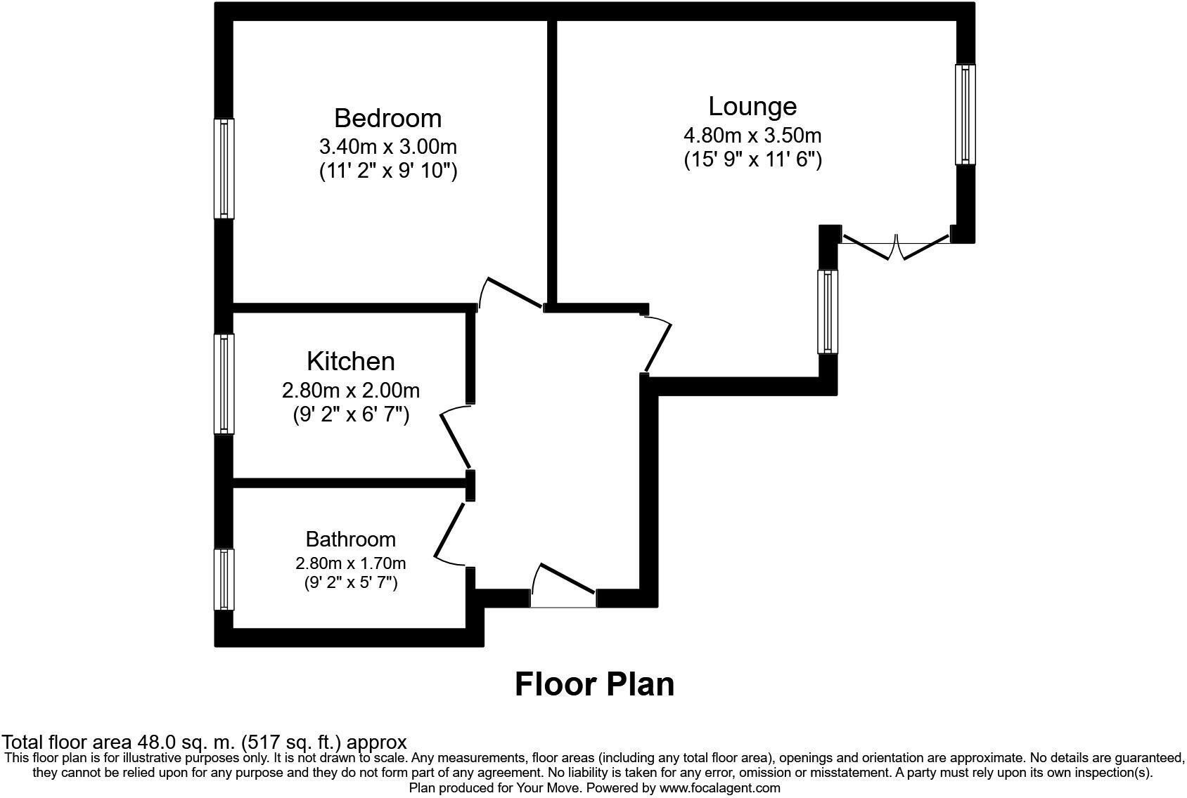 Floorplan of 1 bedroom  Flat for sale, Oxhey Drive, Watford, Hertfordshire, WD19