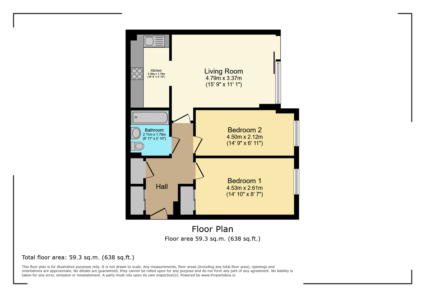 Floorplan of 2 bedroom  Flat for sale, Lord Street, Watford, Hertfordshire, WD17