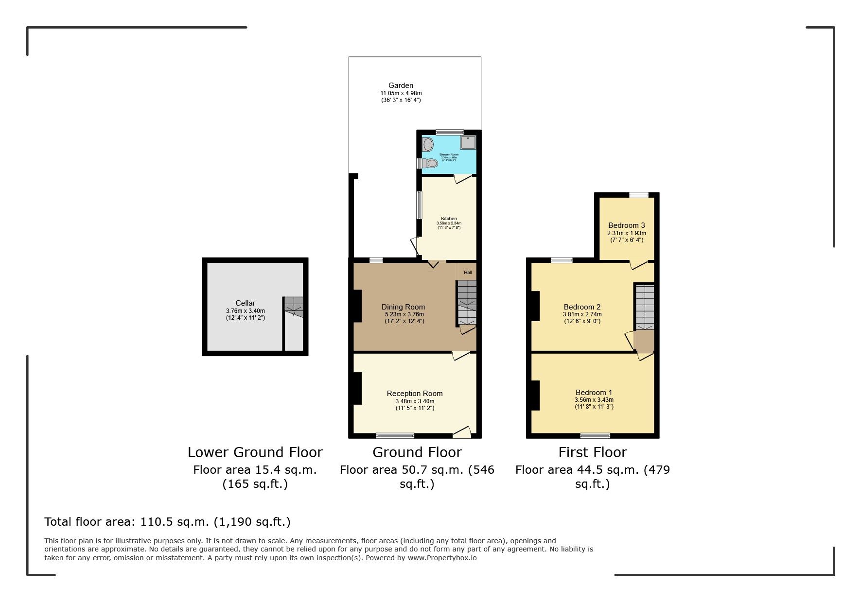 Floorplan of 2 bedroom Mid Terrace House for sale, Fearnley Street, Watford, Hertfordshire, WD18