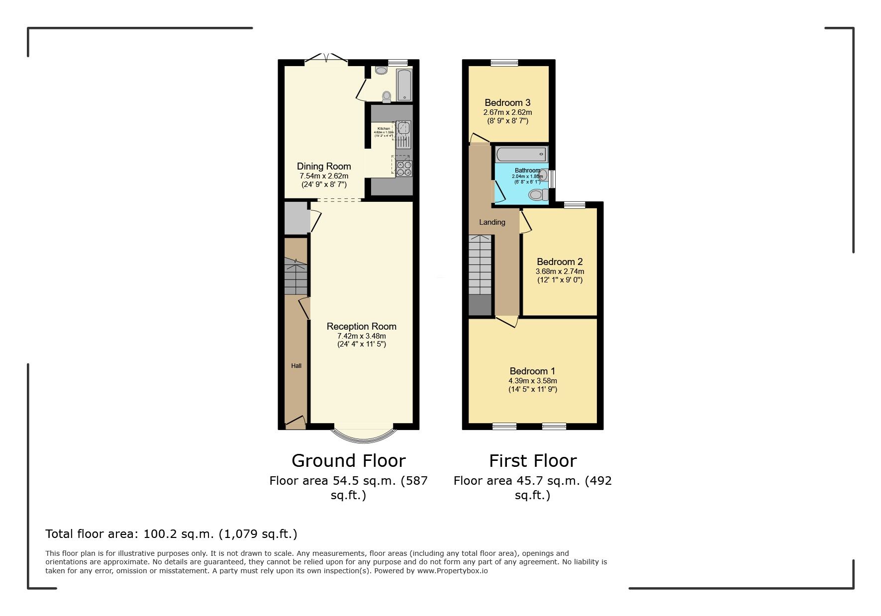 Floorplan of 3 bedroom Mid Terrace House for sale, Vicarage Road, Watford, WD18